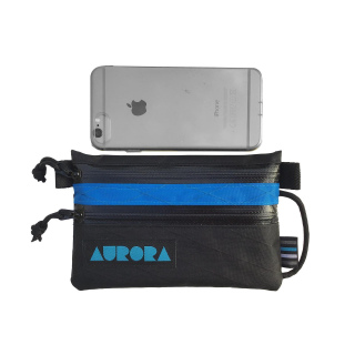 AURORA "Cycling Pouch" double zip | Schwarz/Blau Small