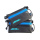 AURORA "Cycling Pouch" double zip | Schwarz/Blau Small